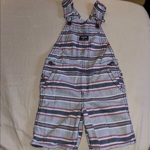 OshKosh B'gosh Blue and Red Striped Overalls
